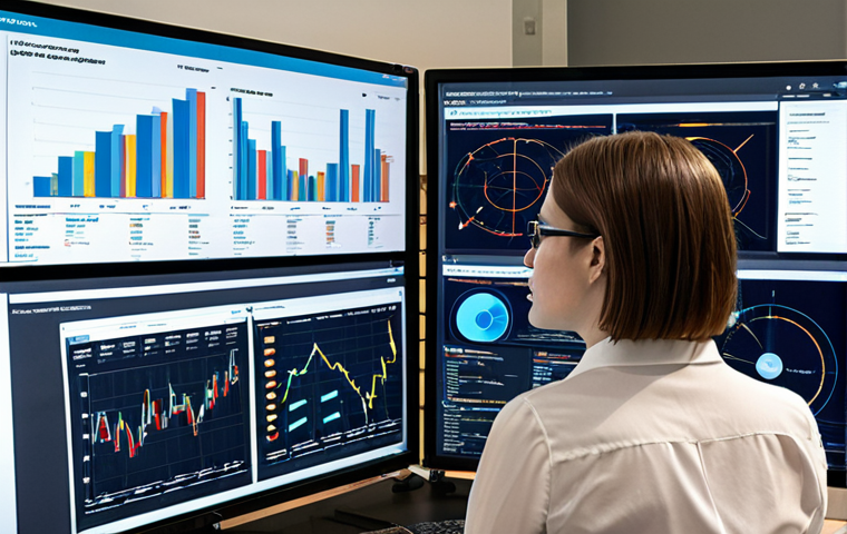 A dynamic and intelligent policy analyst, with a focused expression, deeply engaged in analyzing complex data on multiple digital screens. One screen showcases intricate data visualizations like charts, graphs, and network diagrams, while another displays insights potentially generated by an AI interface. The setting is a modern, collaborative workspace bathed in natural light, emphasizing innovative problem-solving and the seamless integration of human intellect with cutting-edge technology. High-resolution, detailed, professional, and forward-thinking.