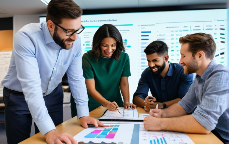 정책분석사 근무지 선택 요령 - **Prompt:** A diverse team of policy analysts, comprised of men and women from various backgrounds a...