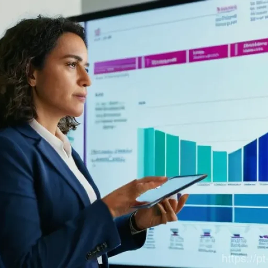 정책분석사 취업 시장 트렌드 - **Prompt:** A dynamic, mid-shot photograph of a public policy analyst, a woman in her late 30s, dres...