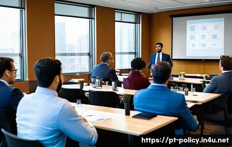 정책분석사와 전문가 네트워크 확장법 - A professional conference room filled with diverse experts engaged in a lively discussion during a p...