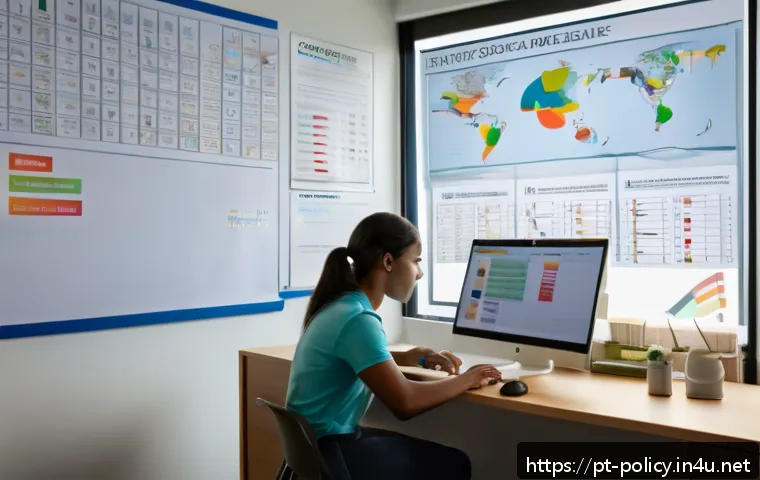 정책분석사 시험 커트라인 정보 - A modern study room scene with a focused young adult studying intensely for a public policy analyst ...