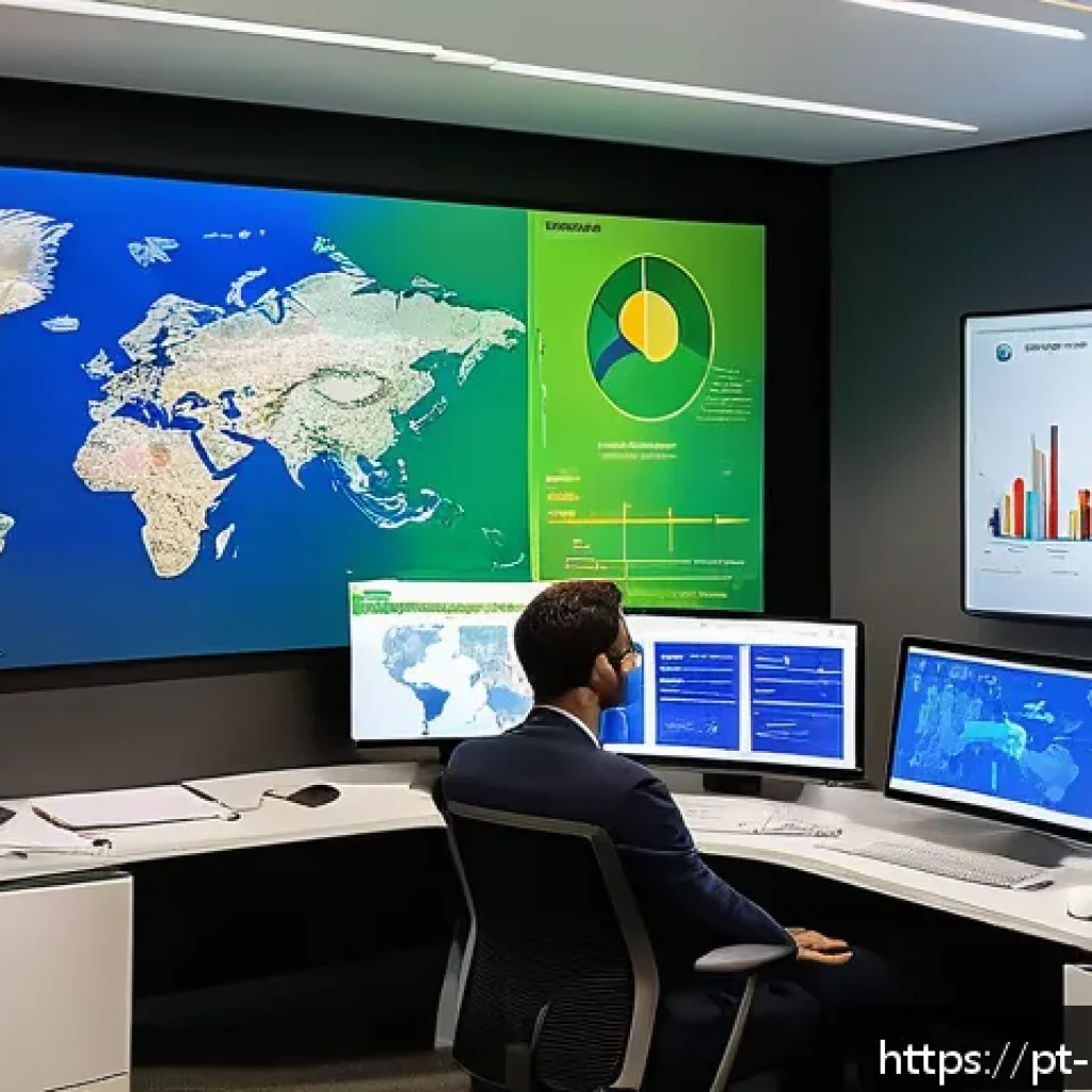 정책분석사와 연구 데이터의 신뢰성 관리 - A modern office setting with a diverse team of Brazilian data analysts working collaboratively aroun...
