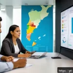 정책분석사와 직무 수행 성공 사례 - A modern public administration office in Brazil with diverse government analysts collaborating aroun...