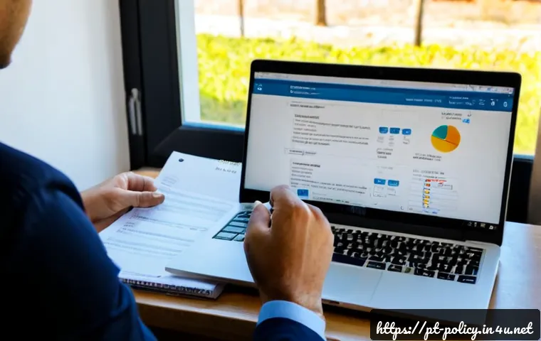 정책분석사 채용 공고의 숨은 포인트 - Photorealistic Portuguese policy analyst reviewing a job vacancy on a laptop in a bright Lisbon home...